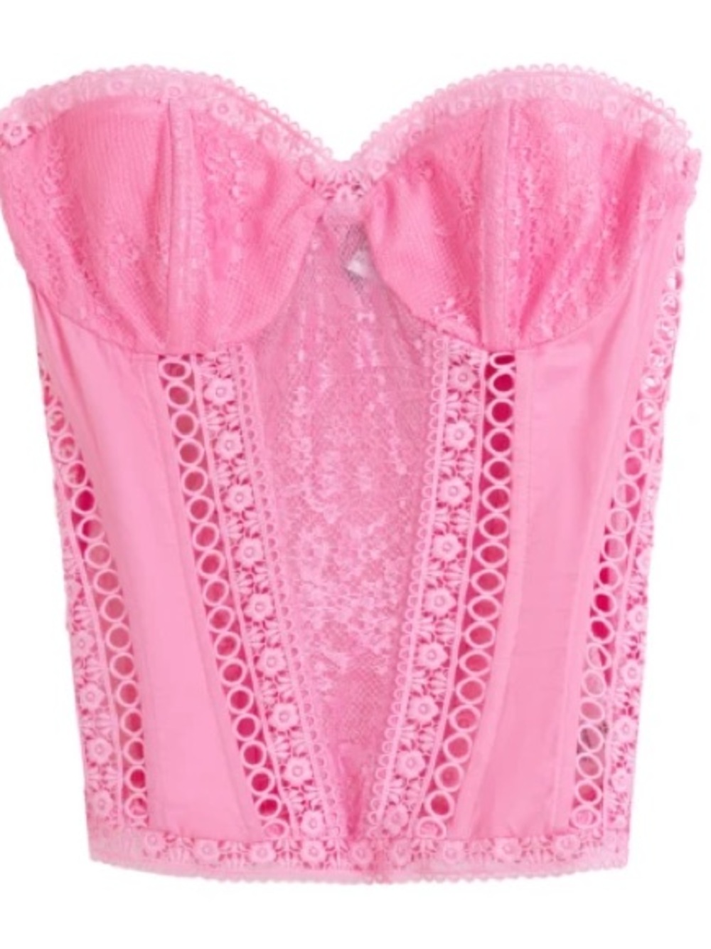 Charo Ruiz Pink Lace Bustier One-Piece for Kids
